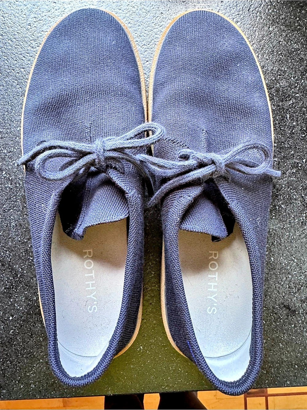 Rothy's The Monty Lace Up Navy Knit Sneakers Men’s size 13
